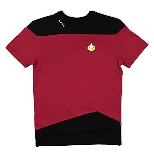 Star Trek: The Next Generation Command Uniform Cosplay Red T-Shirt 1 Star Trek: The Next Generation Command Uniform Cosplay Red T-Shirt