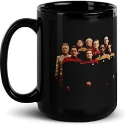 Star Trek: Voyager 25 Gold Crew Double Sided Black Mug - Black - 11 Oz