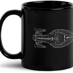 Star Trek: Voyager 25 Schematic Black Mug - Black - 11 Oz -Department store living hall 31XvknG6xL. AC