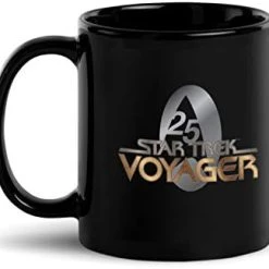 Star Trek: Voyager Gold 25 Logo Black Mug - Black - 11 Oz -Department store living hall 31psMJO3XQL. AC