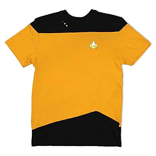 Star Trek: The Next Generation Operations Uniform Cosplay Gold T-Shirt 1 Star Trek: The Next Generation Operations Uniform Cosplay Gold T-Shirt