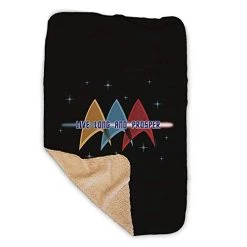 Star Trek: The Original Series Live Long And Prosper Deltas Sherpa Blanket - 37" X 57"