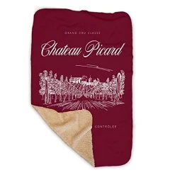 Star Trek: Picard Chateau Picard Vineyard Logo Sherpa Blanket - Cranberry - 37" X 57"