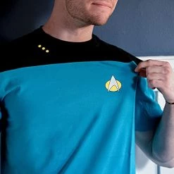 Star Trek: The Next Generation Science Uniform Cosplay Blue T-Shirt 6 Star Trek: The Next Generation Science Uniform Cosplay Blue T-Shirt -Department store living hall 41RLtOGFJaS