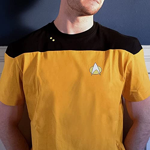 Star Trek: The Next Generation Operations Uniform Cosplay Gold T-Shirt 2 Star Trek: The Next Generation Operations Uniform Cosplay Gold T-Shirt - Image 2