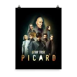 Star Trek: Picard Cast Collage Logo Satin Poster (16" X 24")