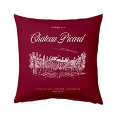 Star Trek: Picard Chateau Picard Vineyard Logo Throw Pillow (Cranberry)