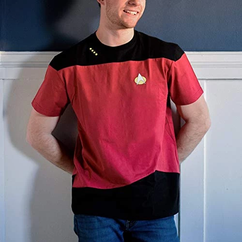 Star Trek: The Next Generation Command Uniform Cosplay Red T-Shirt 2 Star Trek: The Next Generation Command Uniform Cosplay Red T-Shirt - Image 2