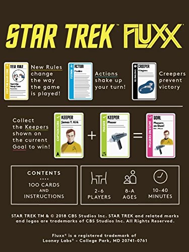 Looney Labs Star Trek Fluxx - Best Card Game Fun Card Games For Adults Teens Kids Family Games Coolest Gifts For Boys And Girls Kids Games Family Board Games 2-6 Players Ages 8 To Adult 100 Cards 2 Looney Labs Star Trek Fluxx - Best Card Game Fun Card Games For Adults Teens Kids Family Games Coolest Gifts For Boys And Girls Kids Games Family Board Games 2-6 Players Ages 8 To Adult 100 Cards - Image 2