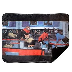 Star Trek: The Original Series Crew Cats Mink Sherpa Blanket (46" X 60")