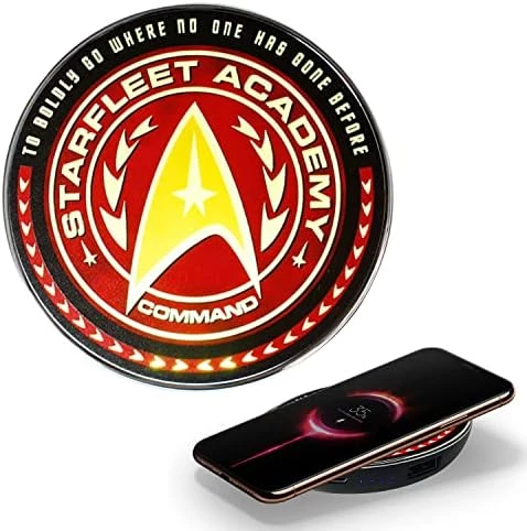 Star Trek Qi Wireless Charger With Built-in Backup Battery Pack For Wired And Wireless Charging. Portable Wireless Phone Charger With Starfleet Illuminated Logo. StarTrek Gifts, Collectibles, Gadgets 7 Star Trek Qi Wireless Charger With Built-in Backup Battery Pack For Wired And Wireless Charging. Portable Wireless Phone Charger With Starfleet Illuminated Logo. StarTrek Gifts, Collectibles, Gadgets - Image 7