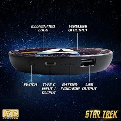 Star Trek Qi Wireless Charger With Built-in Backup Battery Pack For Wired And Wireless Charging. Portable Wireless Phone Charger With Starfleet Illuminated Logo. StarTrek Gifts, Collectibles, Gadgets 13 Star Trek Qi Wireless Charger With Built-in Backup Battery Pack For Wired And Wireless Charging. Portable Wireless Phone Charger With Starfleet Illuminated Logo. StarTrek Gifts, Collectibles, Gadgets -Department store living hall 51NlsJhcucL
