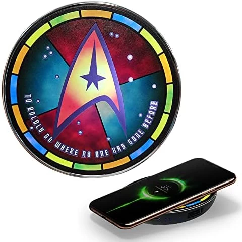 Star Trek Qi Wireless Charger With Built-in Backup Battery Pack For Wired And Wireless Charging. Portable Wireless Phone Charger With Starfleet Illuminated Logo. StarTrek Gifts, Collectibles, Gadgets 9 Star Trek Qi Wireless Charger With Built-in Backup Battery Pack For Wired And Wireless Charging. Portable Wireless Phone Charger With Starfleet Illuminated Logo. StarTrek Gifts, Collectibles, Gadgets - Image 9