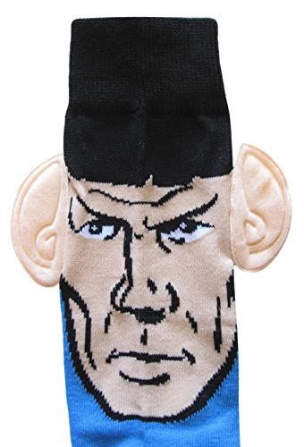 Star Trek Spock With Ears Crew Socks, Blue, Sock Size 10-13, Shoe Size 6-12 6 Star Trek Spock With Ears Crew Socks, Blue, Sock Size 10-13, Shoe Size 6-12 - Image 6