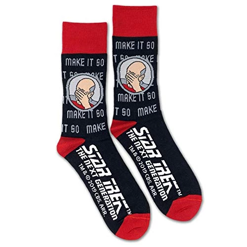 Star Trek: The Next Generation Facepalm Officially Licensed Unisex Crew Socks - One Size Fits Most 1 Star Trek: The Next Generation Facepalm Officially Licensed Unisex Crew Socks - One Size Fits Most
