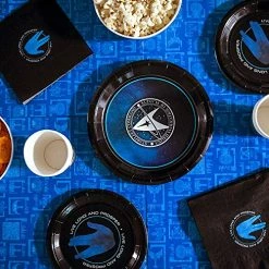 Star Trek Party Supplies Pack For 10 Guests - Includes Dinner & Dessert Plates, Napkins, Cups, Table Cloth - Official Star Trek Merchandise