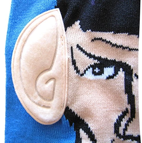 Star Trek Spock With Ears Crew Socks, Blue, Sock Size 10-13, Shoe Size 6-12 4 Star Trek Spock With Ears Crew Socks, Blue, Sock Size 10-13, Shoe Size 6-12 - Image 4