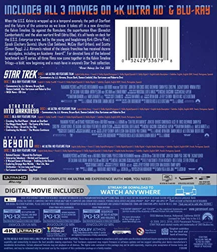 Star Trek Trilogy: The Kelvin Timeline (4k UHD + Blu-ray + Digital) 2 Star Trek Trilogy: The Kelvin Timeline (4k UHD + Blu-ray + Digital) - Image 2