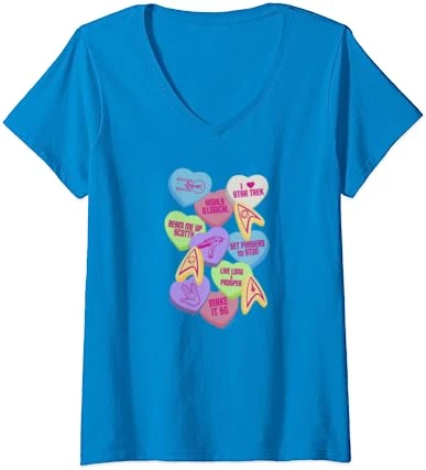 Womens Star Trek Valentine's Day Collage V-Neck T-Shirt 7 Womens Star Trek Valentine's Day Collage V-Neck T-Shirt - Image 7