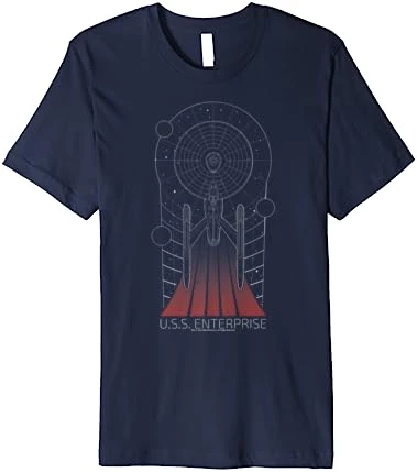 Star Trek U.S.S. Enterprise Line Art Premium T-Shirt 4 Star Trek U.S.S. Enterprise Line Art Premium T-Shirt - Image 4