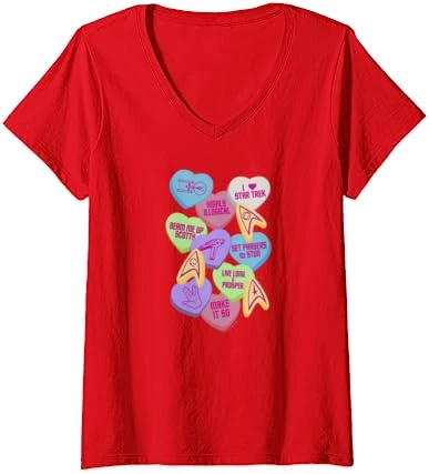 Womens Star Trek Valentine's Day Collage V-Neck T-Shirt 10 Womens Star Trek Valentine's Day Collage V-Neck T-Shirt - Image 10