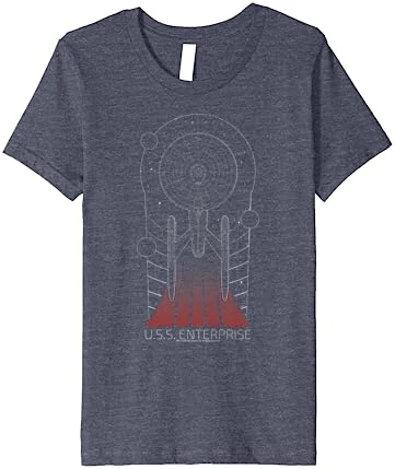 Star Trek U.S.S. Enterprise Line Art Premium T-Shirt 7 Star Trek U.S.S. Enterprise Line Art Premium T-Shirt - Image 7