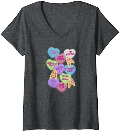 Womens Star Trek Valentine's Day Collage V-Neck T-Shirt 6 Womens Star Trek Valentine's Day Collage V-Neck T-Shirt - Image 6