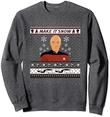 Star Trek: The Next Generation Make It Snow Sweatshirt 3 Star Trek: The Next Generation Make It Snow Sweatshirt - Image 3