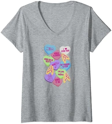 Womens Star Trek Valentine's Day Collage V-Neck T-Shirt 4 Womens Star Trek Valentine's Day Collage V-Neck T-Shirt - Image 4