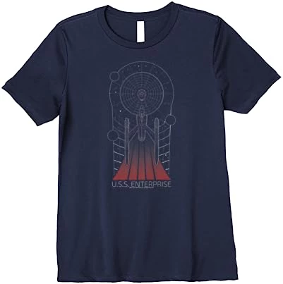 Star Trek U.S.S. Enterprise Line Art Premium T-Shirt 8 Star Trek U.S.S. Enterprise Line Art Premium T-Shirt - Image 8